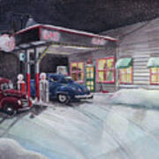 Times Past Gas Station Poster