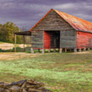 Tin Roof Barn By The Pond Poster