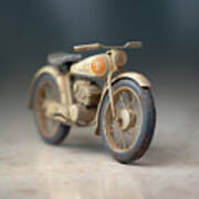 Tin Toy Vintage Motorcycle Poster