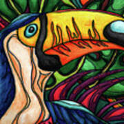 Toco Toucan In Colorful Jungle, Toucan Bird Poster