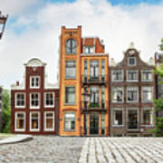 Traditional Dutch Townhouses In Amsterdam Poster