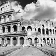 Travel In Rome - Colosseum Bw Poster