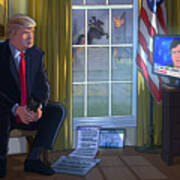 Trump Watching Tucker 2020 Poster