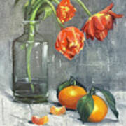 Tulips With Mandarins Poster