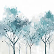 Turquoise Trees Art Poster
