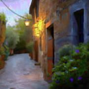 Tuscan Alley At Dusk Poster