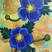 Two Blue Flowers Poster