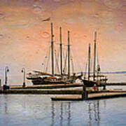 Two Schooners At Bay Poster