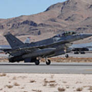 Uae Block 60 F-16f Recovering To 21l, Nellis Afb Poster
