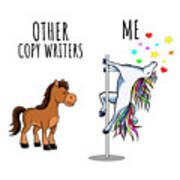Unicorn Copy Writer Other Me Funny Gift For Coworker Women Her Cute Office Birthday Present Poster