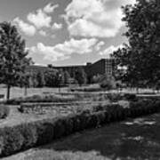 University Of Dayton Campus In Black And White Poster