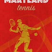 University Of Maryland Tennis College Sports Vintage Poster Poster