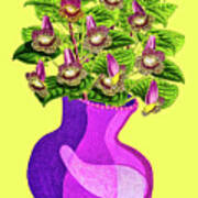 Vase Of Purple Flowers Poster