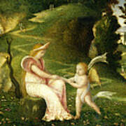 Venus And Cupid In A Landscape Poster