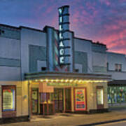 Village Theater At Dusk Poster