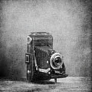 Vintage Kodak Camera - Black And White Texture Poster