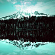 Vintage Mount Rainier From Reflection Lake Early 1900 Era... Poster