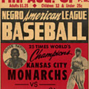 Vintage Negro American League Baseball Poster