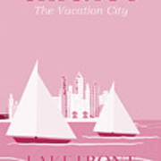 Vintage Travel Chicago Lakefront Candy Pink Poster