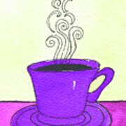 Violet Coffee Cup Poster