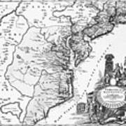 Virginia Maryland And Carolina Vintage Map 1700 Black And White Poster