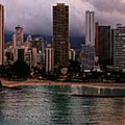 Waikiki Sunrise Panorama Poster