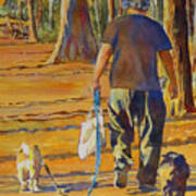 Walking With Two Dogs Poster