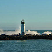 Walton Light House Waves Poster