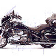 Watercolor Bmw R18 Transcontinental Motorcycle - Oryginal Artwork By Vart. Poster