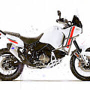 Watercolor Ducati Desertx Motorcycle - Oryginal Artwork By Vart. Poster