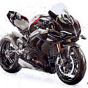 Watercolor Ducati Panigale V4sp 2022 Motorcycle, Oryginal Artwork By Vart. Poster