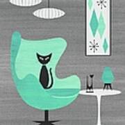 Egg Chair In Aqua Nd Gray Poster