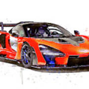 Watercolor Mclaren Senna - Oryginal Artwork By Vart Poster