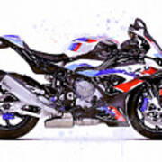 Watercolor Sport Motorcycle  Bmw S1000rr - Original Artwork By Vart. Poster