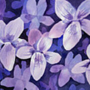 Watercolor - Wild Violet Design Poster