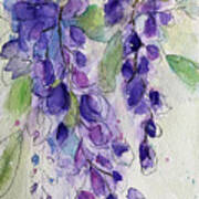 Watercolor Wisteria Poster