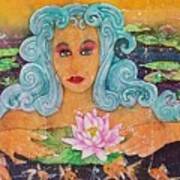 Waterlilly Garden Goddess Poster