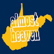 West Virginia Almost Heaven Retro Print Poster