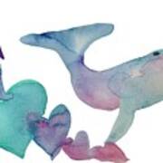 Whale Love Pastels Poster