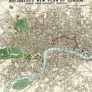 Whitbreads New Plan Of London Drawn From Authentic Survey 1853 Poster