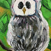 White Owl In Foilage Poster