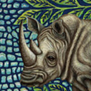 White Rhino In The Jungle Poster