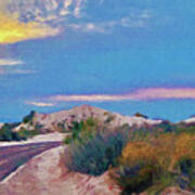 White Sands New Mexico At Dusk Painting Poster