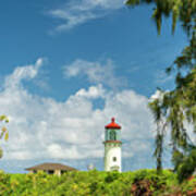 Wide Angle Shot Of Kilauea Point Lighthouse Poster