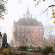 Wik Castle A Foggy Autumn Morning Poster