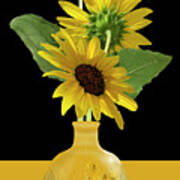 Wild Sunflowers Vase Poster