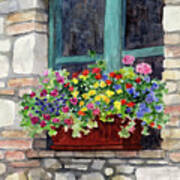 Window Flower Pot Poster