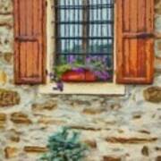 Window In A Stone Wall Poster
