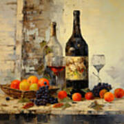 Wine And Fruits Art Poster