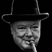Winston Churchill Smoking Cigar Poster